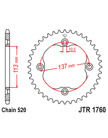 Звезда ведомая JTR1760 36