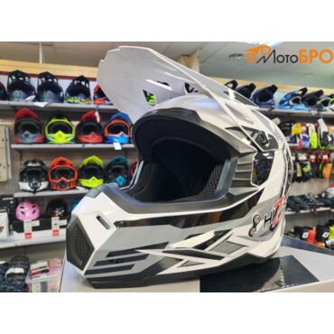 Шлем кроссовый HIZER J6801 white gray - миниатюра 6
