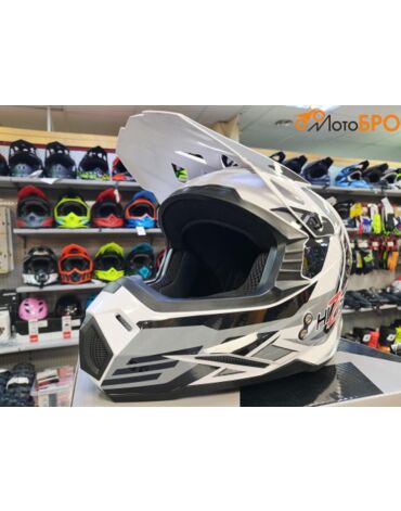 Шлем кроссовый HIZER J6801 white gray