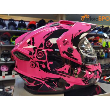 Шлем детский мотард AiM JK802Y Pink Black - миниатюра 6