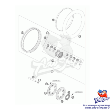 KTM ось для переднего колеса 640 / 950 / 990 ( 60009081000 ) - миниатюра 2