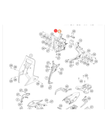 KTM Mask support right Правая часть корпуса фары 890 Adventure 23-> ( A61014011000 )