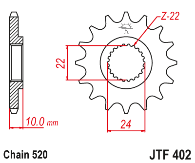 Звезда ведущая  JTF402 17 - фото 1