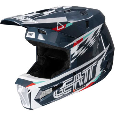 Шлем кроссовый Leatt Moto 3.5 V25 blue с очками - миниатюра 3