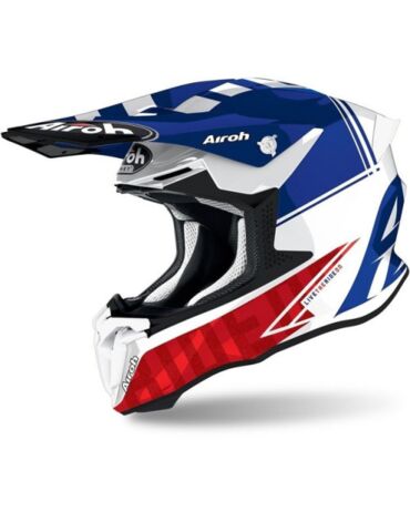 Шлем кроссовый Airoh Twist 2.0 Tech, blue gloss (S, Взрослая  Кросс эндуро)