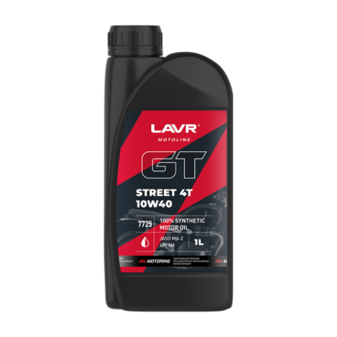 LAVR Моторное масло MOTO GT Street 4T 10W 40 1л ( Ln7725 ) - миниатюра 1