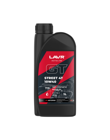 LAVR Моторное масло MOTO GT Street 4T 10W 40 1л ( Ln7725 )