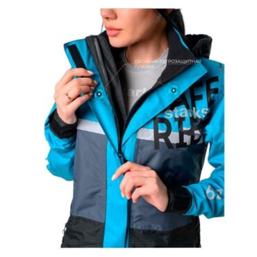 Starks Дождевая куртка женская Dry Rain DR 219 Серый Бирюзовый - миниатюра 9