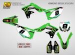 Наклейки на мотоцикл кроссовый Kawasaki KX250F 2013 2016. Серия Light MONSTER