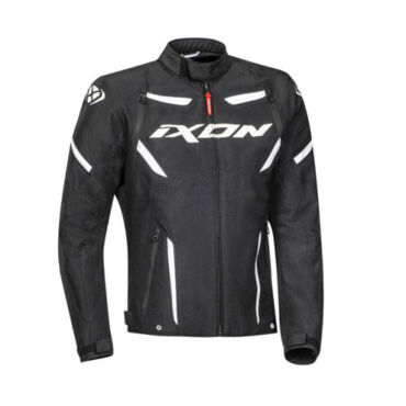 Куртка текстильная мужская Ixon Striker черно - белая XL - миниатюра 1