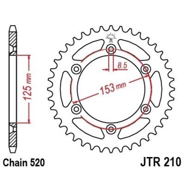 Звезда ведомая JTR210.48SC - миниатюра 1