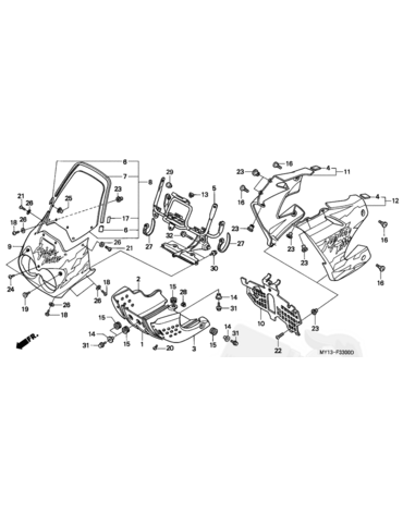 HONDA болт крепления переднего пластика к баку XRV750 RD07 A ( 83641KY6000 )