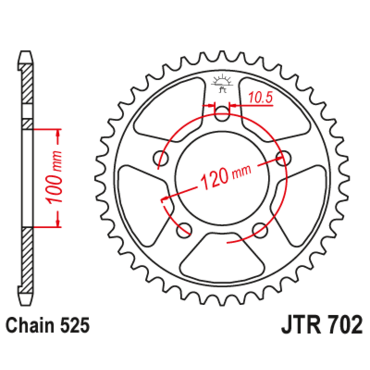Звезда ведомая JTR702 44 - миниатюра 1