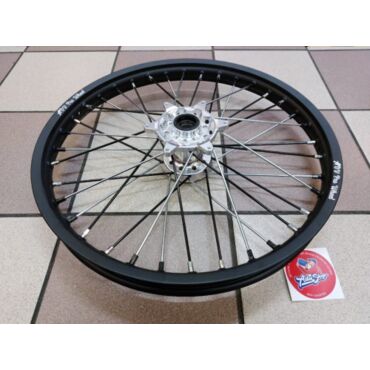 AdvProWheel колесо перед R21*1,6 ( фрезерованная ступица / черный обода / спицы зебра ) EXC EXCF 17-> TE FE 17-> - миниатюра 3