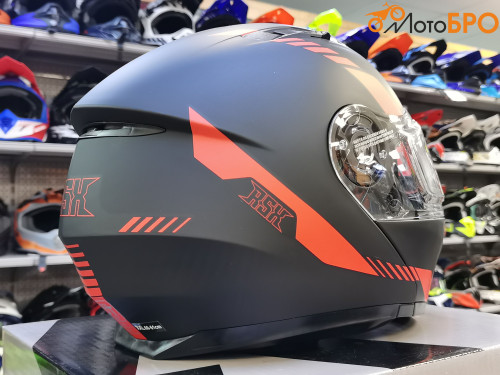 Шлем модуляр RSX Spark (HS 159) Winter, черно красный матовый, очки желтые - фото 6