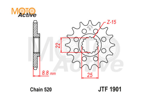 Звезда ведущая JTF1901.14SC (KTM)