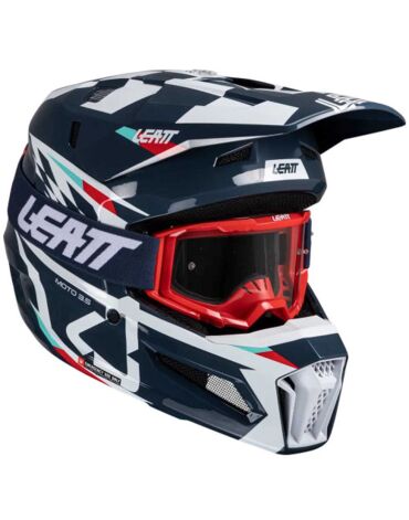 Шлем кроссовый Leatt Moto 3.5 V25 blue с очками