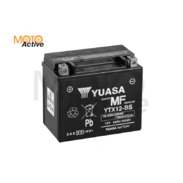 Мотоциклетная аккумуляторная батарея Yuasa Maintenance Free VRLA YTX12 BS(CP), 10 Ач - миниатюра 1