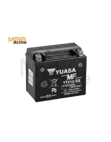 Мотоциклетная аккумуляторная батарея Yuasa Maintenance Free VRLA YTX12 BS(CP), 10 Ач