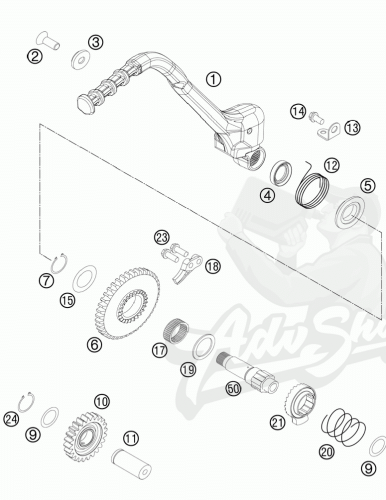 KTM M8X20 болт подрамник / кик EXC / 690 ( 0019080206S / 54610052000 ) - фото 2