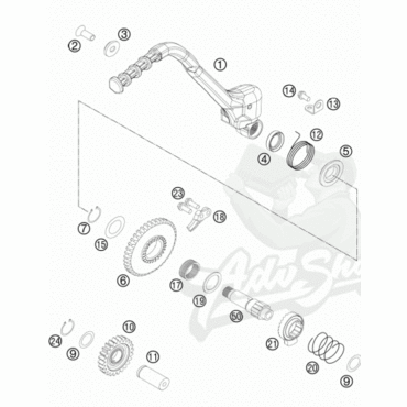 KTM M8X20 болт подрамник / кик EXC / 690 ( 0019080206S / 54610052000 ) - миниатюра 2