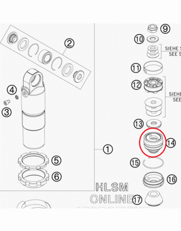 Адаптер в амортизатор KTM50 65(с08)/HQ(17 23), original