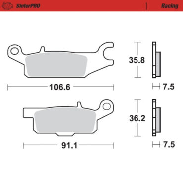 Колодки тормозные передние на левое колесо  (Racing) Yamaha YFM250 700 - миниатюра 1
