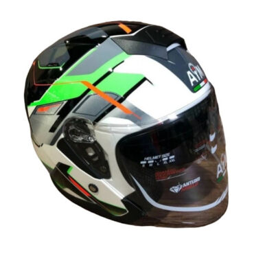 AiM Шлем JK526 Fluo Green White Black - миниатюра 2