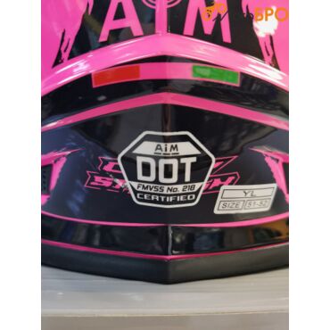 Шлем детский мотард AiM JK802Y Pink Black - миниатюра 8