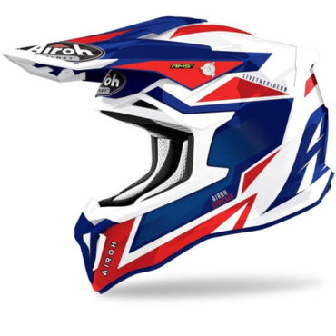 Кроссовый шлем Airoh Strycker Axe Blue Red Gloss M - миниатюра 1
