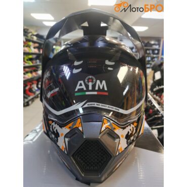 Шлем мотард AiM JK802S Orange Grey Black - миниатюра 6