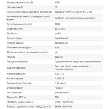 Грузовой электротрицикл Rutrike D4 1800 60V1500W - миниатюра 10