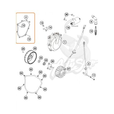 KTM прокладка левой крышки картера (генератор) 450 500 EXCF 12 16 / SXF 12 15 ( 78130040000 ) - миниатюра 1
