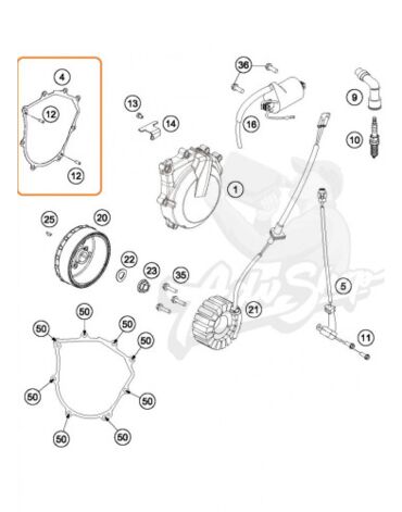 KTM прокладка левой крышки картера (генератор) 450 500 EXCF 12 16 / SXF 12 15 ( 78130040000 )