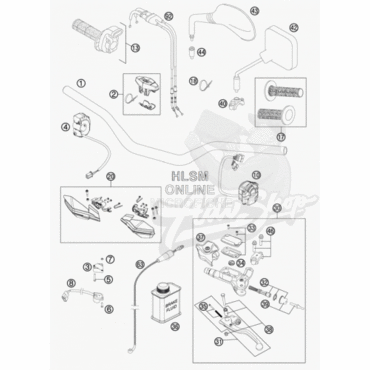 KTM Комплект тросов газа 4T. 13 EXC 350 450 500 12 16 ( 78102091100 / 78102091000 ) - миниатюра 4