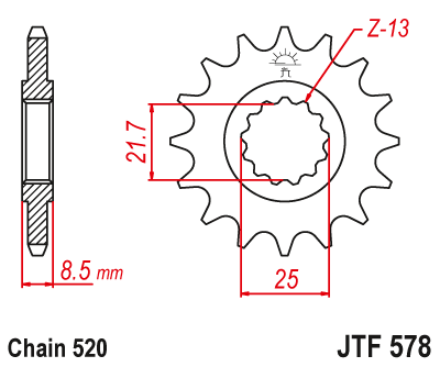 Звезда ведущая  JTF578 17 - фото 1