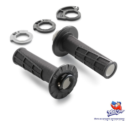 KTM / HQV / GAS грипсы черные / открытый торец SX SXF EXC TPI EXCF TE FE FX 17 23 ( 79002121200 / 79002121100 ) - фото 2
