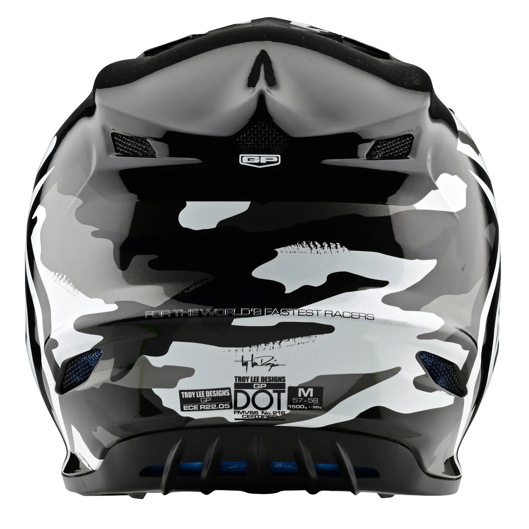 Мотошлем подростковый Troy Lee Designs Youth GP Helmet Overload Camo Black Gray - фото 4
