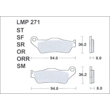 Колодки дискового тормоза AP Racing LMP271 ST (FDB2018 / FA181 / FA245) - миниатюра 1
