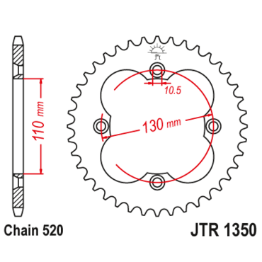 Звезда ведомая JTR1350 39 - миниатюра 1