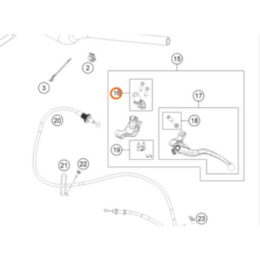 KTM Скоба крепления зеркала левого 790 890 Duke 18 24 ( 6410204400030 ) - миниатюра 1