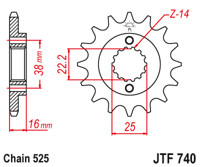 Звезда ведущая JTF740 15 - фото 1