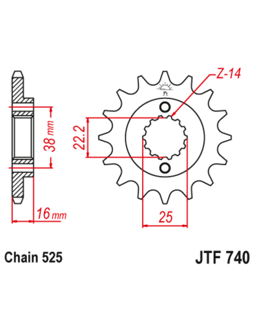 Звезда ведущая JTF740 15