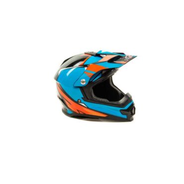 Шлем кроссовый HIZER B6196 blue red - миниатюра 1