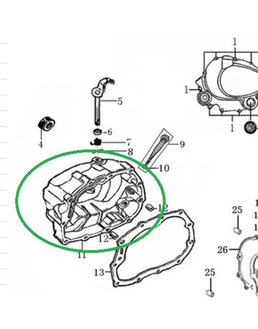 Крышка правого картера двигателя  (сцепления) ZS172FMM 3A(CB250 F)