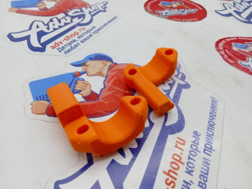 ADVS хомут крепления машинки ( Brembo ) с дополнительной защитой комплект ( сцепление / тормоз ) - оранжевый - KTM SX SXF EXC EXCF ( аналог 54802005100 / 54802005100 ) - фото 2