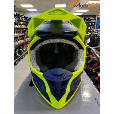 Шлем кроссовый Acerbis LINEAR yellow Blue - миниатюра 4
