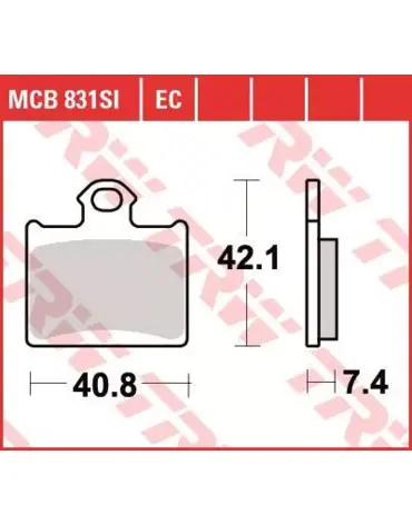 Колодки тормозные дисковые MCB831SI