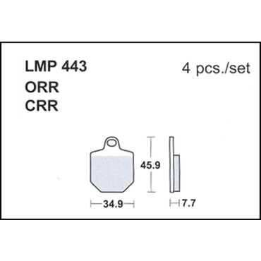 Колодки дискового тормоза AP Racing LMP443 ORR (FDB2244) - миниатюра 1
