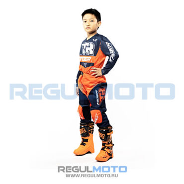 Спортивная защита на тело с мотоштанами TIGER RSK 3.5 KIDS, синий оранжевый  - миниатюра 1